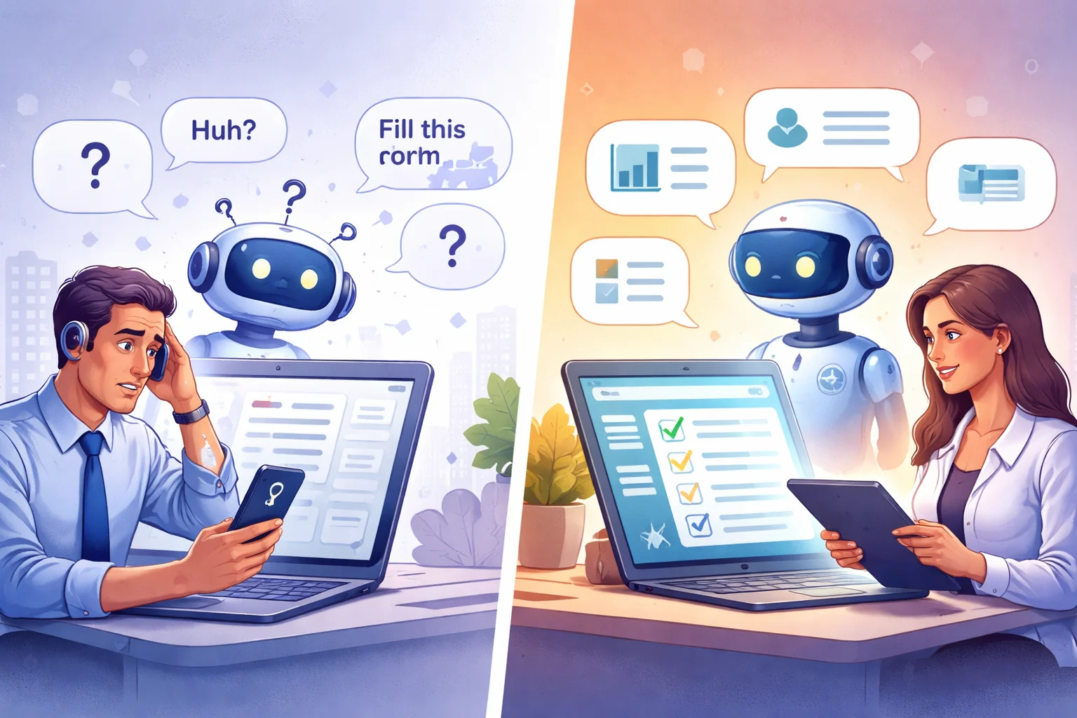 10 diferencias entre un chatbot gadget y un asistente de IA realmente útil